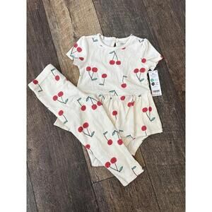 New Carter's 18M Baby Girls Cherry Print Bodysuit and Leggings Set